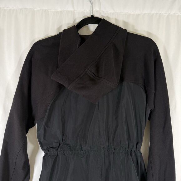 Athleta Triumph Hybrid Jacket Women's XXS Black Full Zip Hooded Pockets - Picture 10 of 12
